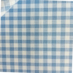 Rustichella Checkered Fabric 1x1 cm - Width 180 cm - Light Blue
